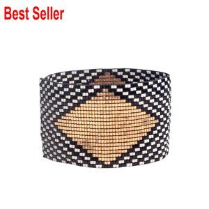 Glass Beaded Cuff Bracelet, Stretch Fit, Handmade Boho Jewelry